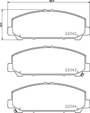 HELLA 8DB 355 036-741 - Комплект спирачно феродо, дискови спирачки vvparts.bg