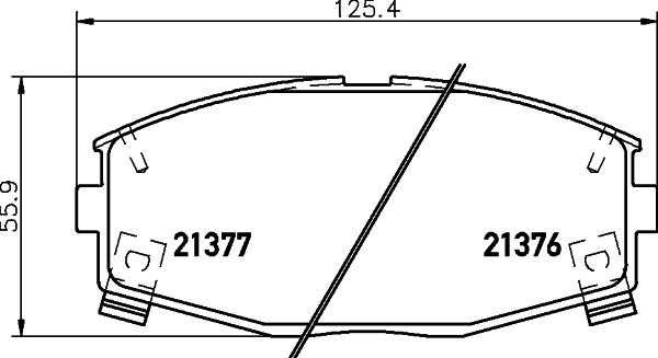 HELLA 8DB 355 036-771 - Комплект спирачно феродо, дискови спирачки vvparts.bg