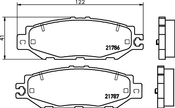 HELLA 8DB 355 030-541 - Комплект спирачно феродо, дискови спирачки vvparts.bg