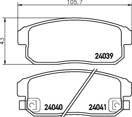 HELLA 8DB 355 030-521 - Комплект спирачно феродо, дискови спирачки vvparts.bg