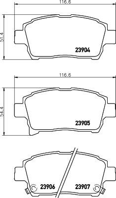 HELLA 8DB 355 030-241 - Комплект спирачно феродо, дискови спирачки vvparts.bg