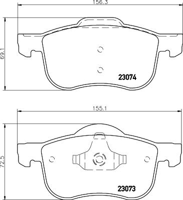 HELLA 8DB 355 031-421 - Комплект спирачно феродо, дискови спирачки vvparts.bg