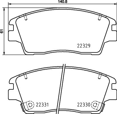 HELLA 8DB 355 031-671 - Комплект спирачно феродо, дискови спирачки vvparts.bg