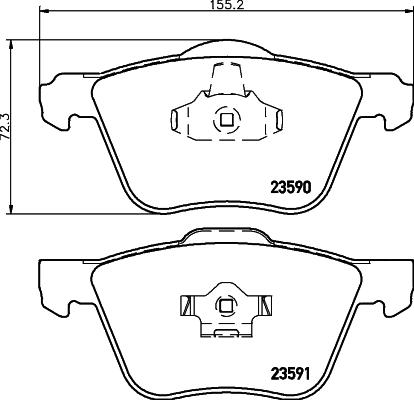 HELLA 8DB 355 031-181 - Комплект спирачно феродо, дискови спирачки vvparts.bg