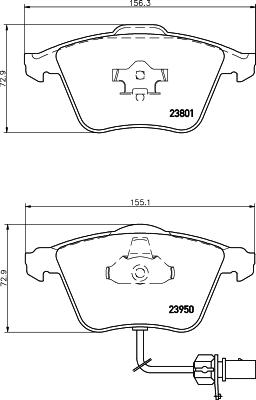 HELLA 8DB 355 031-171 - Комплект спирачно феродо, дискови спирачки vvparts.bg