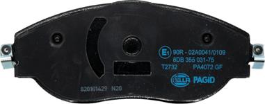 HELLA 8DB 355 031-751 - Комплект спирачно феродо, дискови спирачки vvparts.bg