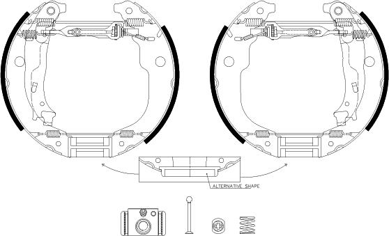 HELLA 8DB 355 038-131 - Комплект спирачна челюст vvparts.bg