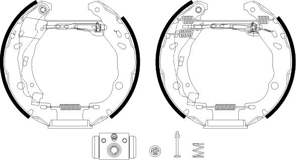 HELLA 8DB 355 038-121 - Комплект спирачна челюст vvparts.bg