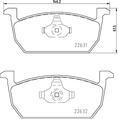 HELLA 8DB 355 032-951 - Комплект спирачно феродо, дискови спирачки vvparts.bg