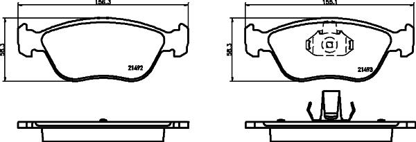 HELLA 8DB 355 032-971 - Комплект спирачно феродо, дискови спирачки vvparts.bg