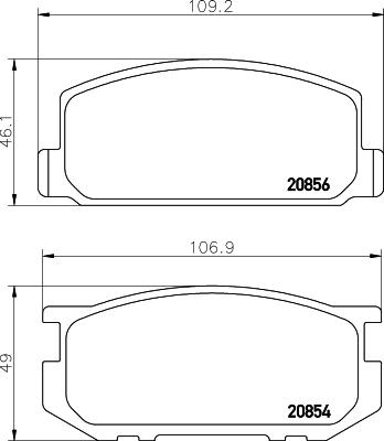 HELLA 8DB 355 032-401 - Комплект спирачно феродо, дискови спирачки vvparts.bg