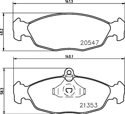 HELLA 8DB 355 032-481 - Комплект спирачно феродо, дискови спирачки vvparts.bg