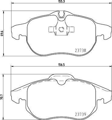 HELLA 8DB 355 032-521 - Комплект спирачно феродо, дискови спирачки vvparts.bg