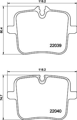 HELLA 8DB 355 037-991 - Комплект спирачно феродо, дискови спирачки vvparts.bg