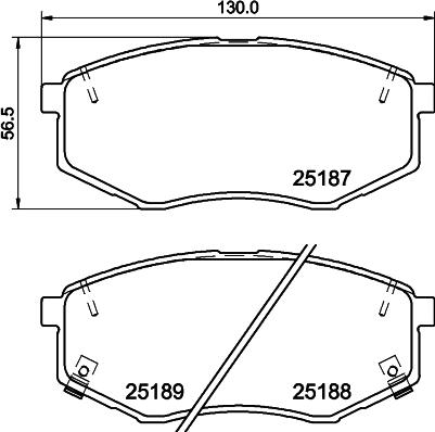 HELLA 8DB 355 037-981 - Комплект спирачно феродо, дискови спирачки vvparts.bg