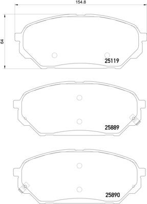 HELLA 8DB 355 037-491 - Комплект спирачно феродо, дискови спирачки vvparts.bg