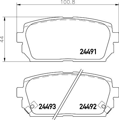 HELLA 8DB 355 037-571 - Комплект спирачно феродо, дискови спирачки vvparts.bg