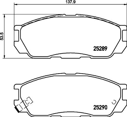 HELLA 8DB 355 037-001 - Комплект спирачно феродо, дискови спирачки vvparts.bg