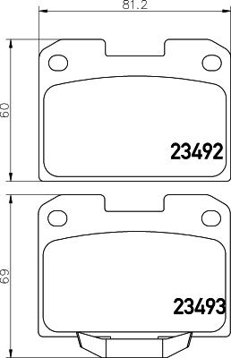 HELLA 8DB 355 037-251 - Комплект спирачно феродо, дискови спирачки vvparts.bg