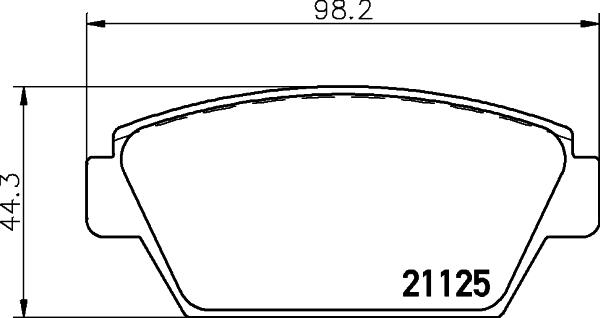 HELLA 8DB 355 037-231 - Комплект спирачно феродо, дискови спирачки vvparts.bg