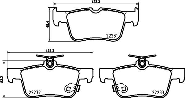 HELLA 8DB 355 037-791 - Комплект спирачно феродо, дискови спирачки vvparts.bg