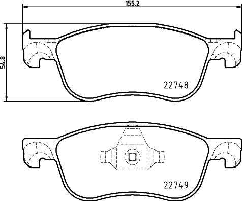 HELLA 8DB 355 037-741 - Комплект спирачно феродо, дискови спирачки vvparts.bg