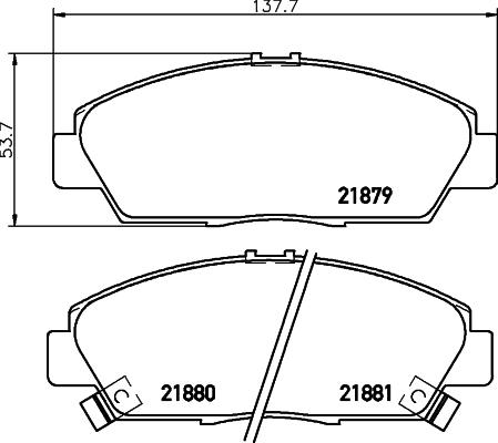 HELLA 8DB 355 029-411 - Комплект спирачно феродо, дискови спирачки vvparts.bg