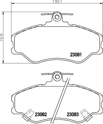 HELLA 8DB 355 029-011 - Комплект спирачно феродо, дискови спирачки vvparts.bg