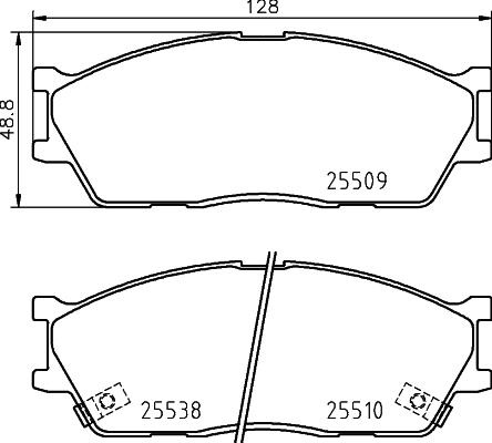 HELLA 8DB 355 029-161 - Комплект спирачно феродо, дискови спирачки vvparts.bg