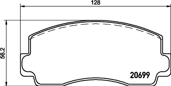 HELLA 8DB 355 029-821 - Комплект спирачно феродо, дискови спирачки vvparts.bg