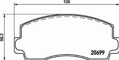 HELLA 8DB 355 007-241 - Комплект спирачно феродо, дискови спирачки vvparts.bg