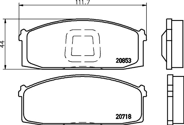 HELLA 8DB 355 029-271 - Комплект спирачно феродо, дискови спирачки vvparts.bg