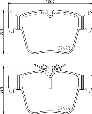 HELLA 8DB 355 024-991 - Комплект спирачно феродо, дискови спирачки vvparts.bg