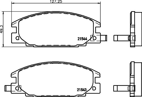 HELLA 8DB 355 024-501 - Комплект спирачно феродо, дискови спирачки vvparts.bg