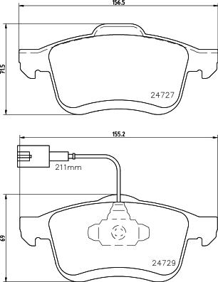 HELLA 8DB 355 024-691 - Комплект спирачно феродо, дискови спирачки vvparts.bg