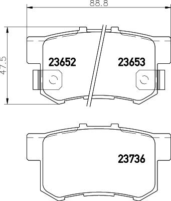 HELLA 8DB 355 024-111 - Комплект спирачно феродо, дискови спирачки vvparts.bg