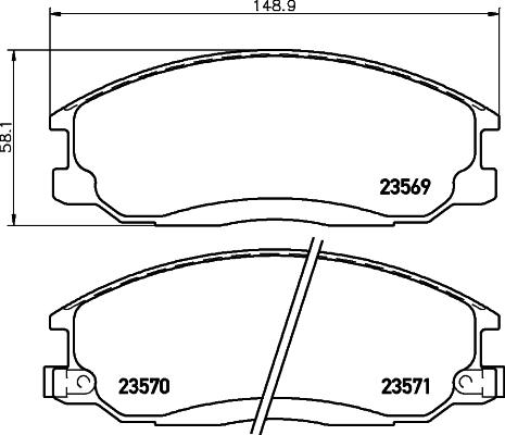 HELLA 8DB 355 024-181 - Комплект спирачно феродо, дискови спирачки vvparts.bg