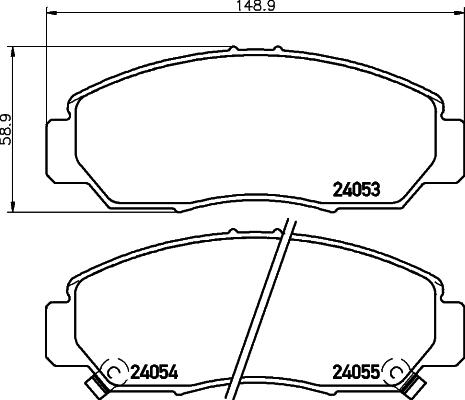 HELLA 8DB 355 024-301 - Комплект спирачно феродо, дискови спирачки vvparts.bg