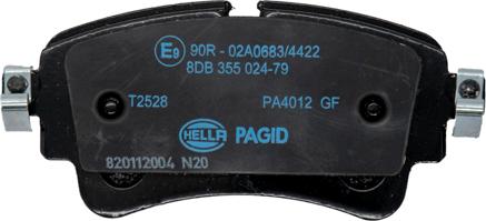 HELLA 8DB 355 024-791 - Комплект спирачно феродо, дискови спирачки vvparts.bg