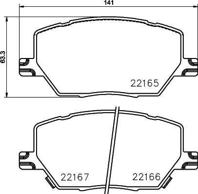 HELLA 8DB 355 024-711 - Комплект спирачно феродо, дискови спирачки vvparts.bg