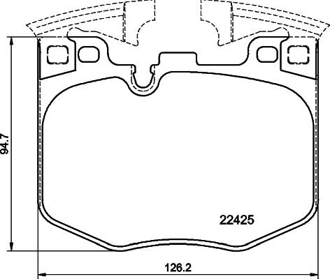 HELLA 8DB 355 025-951 - Комплект спирачно феродо, дискови спирачки vvparts.bg