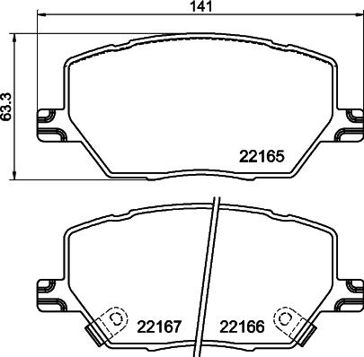 HELLA 8DB 355 025-901 - Комплект спирачно феродо, дискови спирачки vvparts.bg