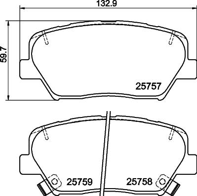 HELLA 8DB 355 025-911 - Комплект спирачно феродо, дискови спирачки vvparts.bg