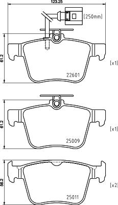 HELLA 8DB 355 025-661 - Комплект спирачно феродо, дискови спирачки vvparts.bg