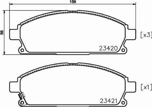 HELLA 8DB 355 025-141 - Комплект спирачно феродо, дискови спирачки vvparts.bg