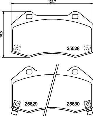 HELLA 8DB 355 025-891 - Комплект спирачно феродо, дискови спирачки vvparts.bg