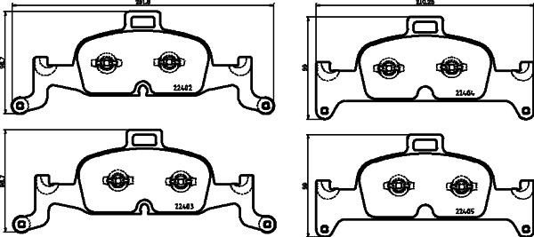 HELLA 8DB 355 025-811 - Комплект спирачно феродо, дискови спирачки vvparts.bg