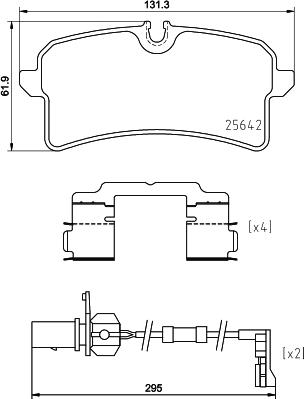HELLA 8DB 355 025-291 - Комплект спирачно феродо, дискови спирачки vvparts.bg