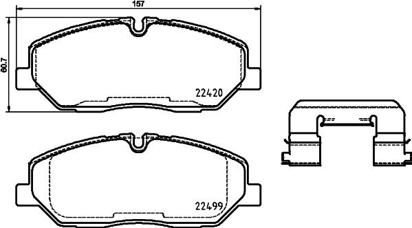 HELLA 8DB 355 025-231 - Комплект спирачно феродо, дискови спирачки vvparts.bg