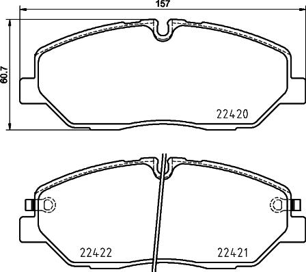 HELLA 8DB 355 025-751 - Комплект спирачно феродо, дискови спирачки vvparts.bg